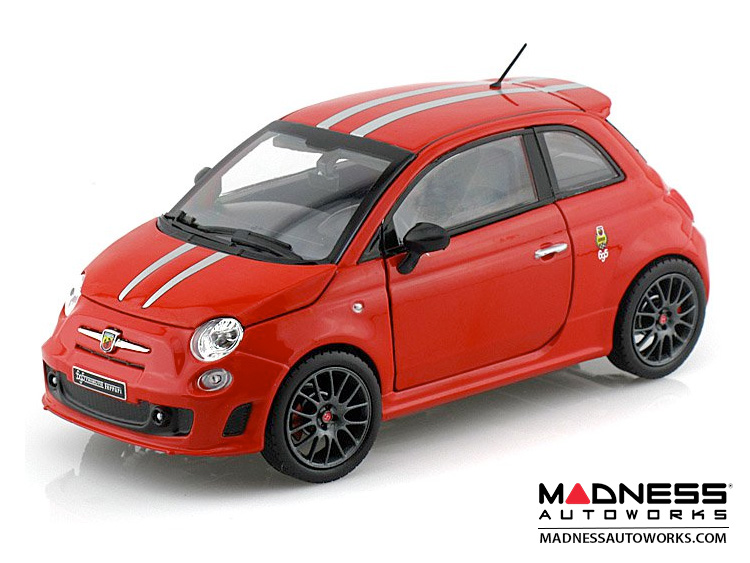 FIAT 500 ABARTH Die Cast Model 1/24 Scale 695 Tributo Ferrari Red